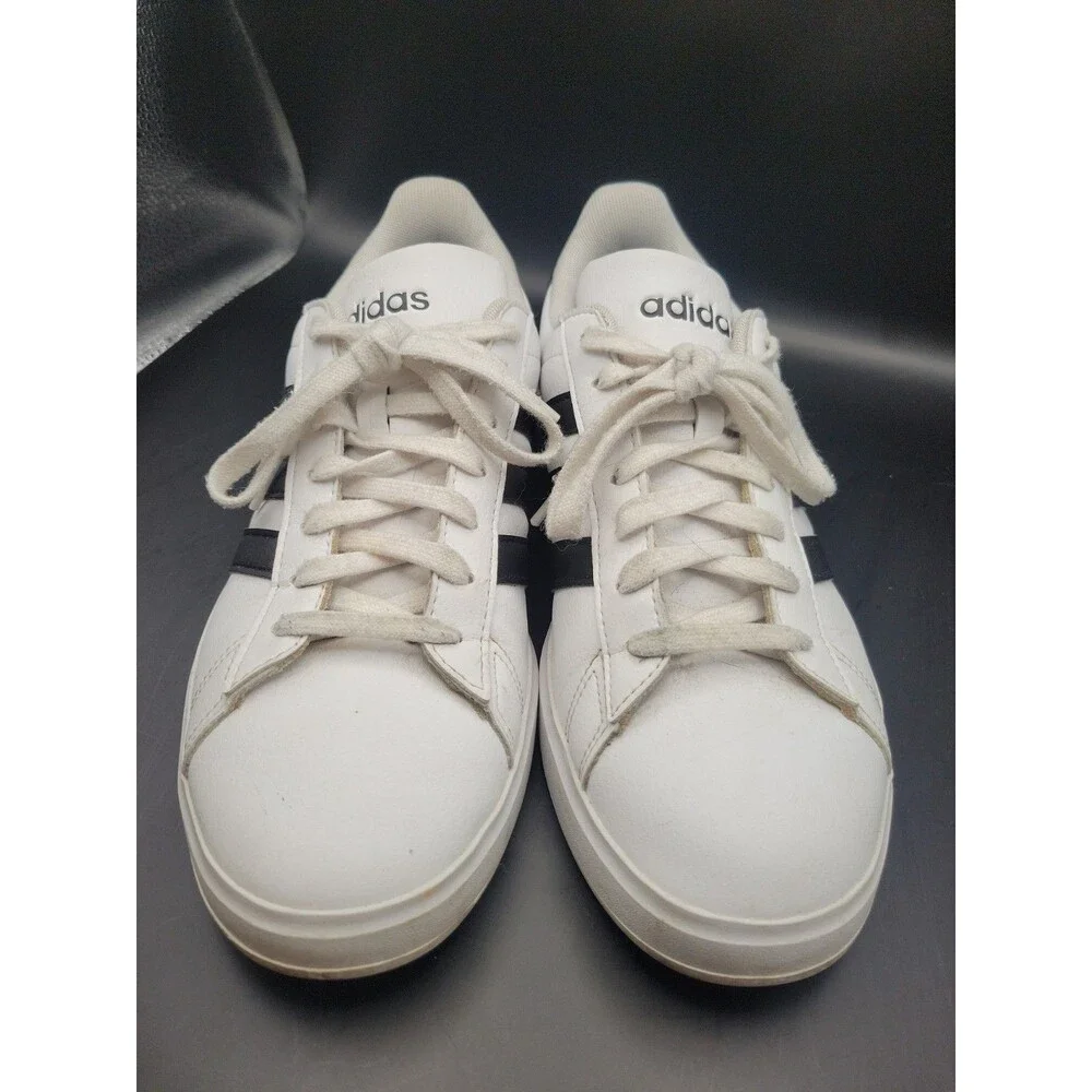 Adidas Grand Court 2.0 GW9214 Women's White Black Stripes Athletic Shoes US 8.5